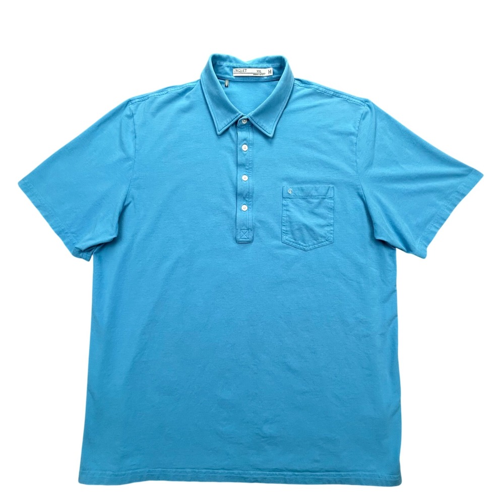 Criquet Polo Shirt Mens XXL Blue Performance Players Short Sleeve Golf‎ PIma